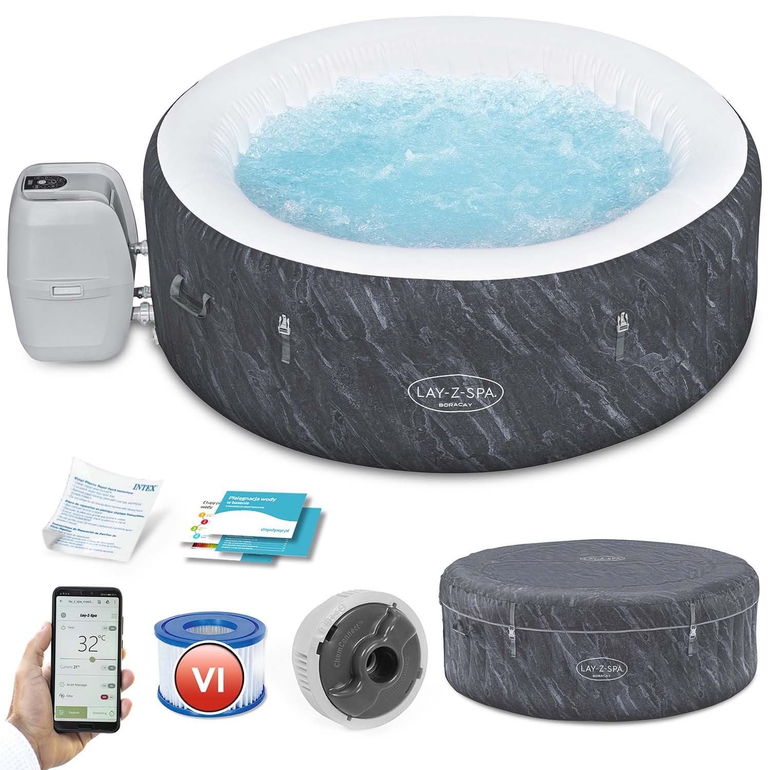 Nafukovacie SPA Lay-Z Boracay pre 4 osoby Bestway 60175