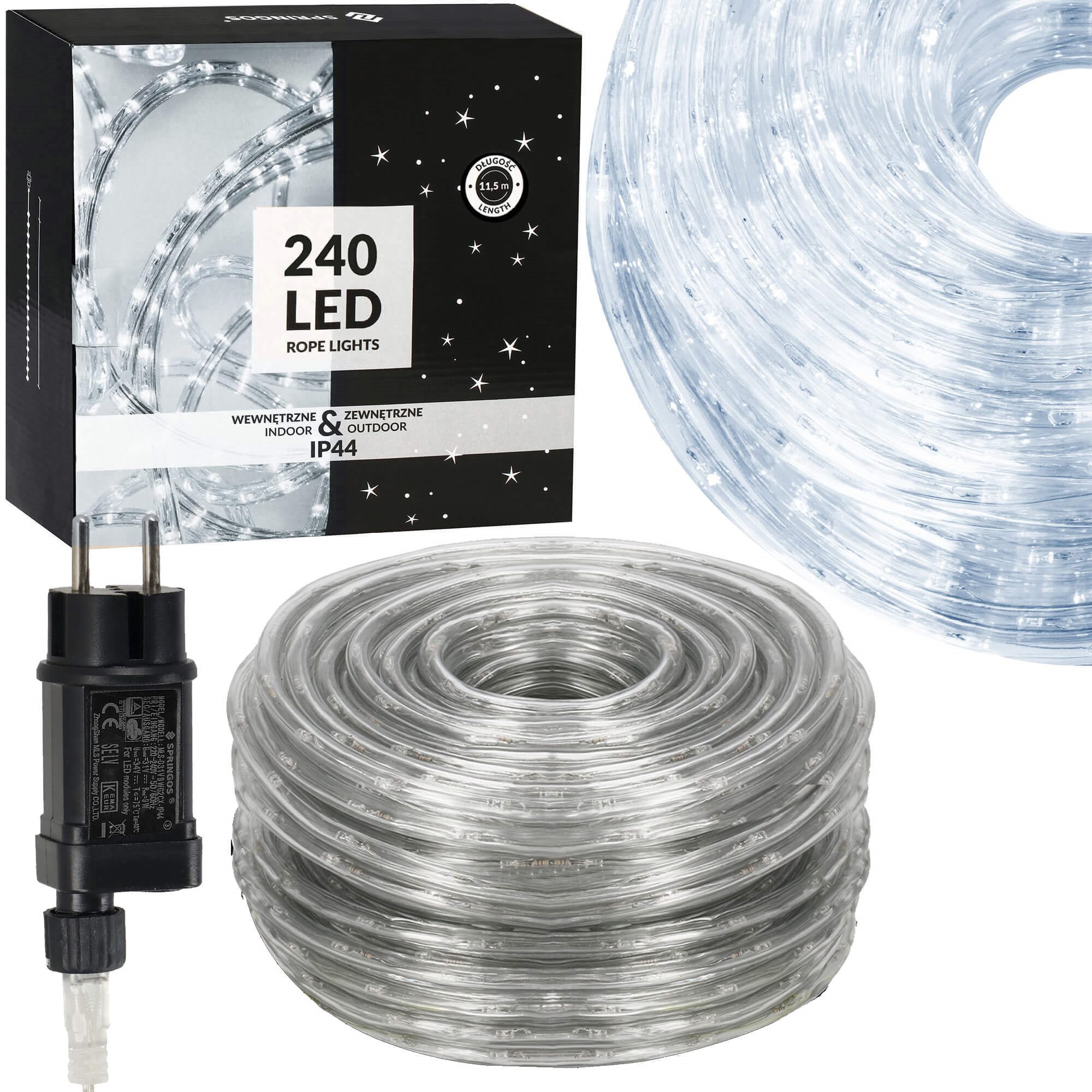 LED svetelná hadica 10 m 240 LED studená biela IP44 S-CL4114