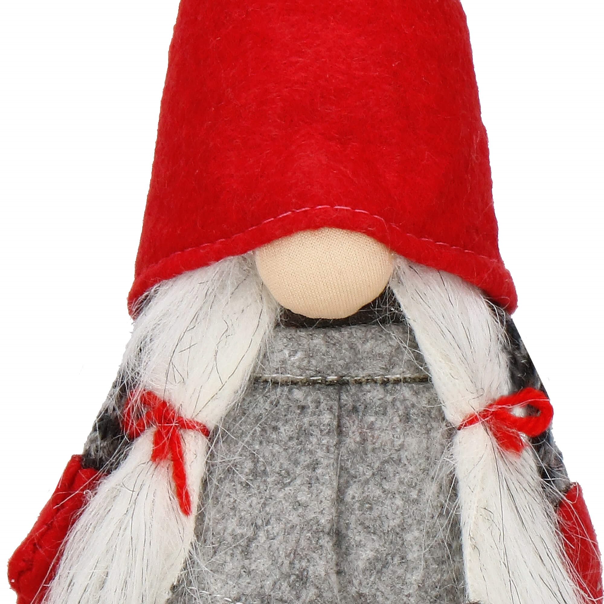 Textilný vianočný škriatok s visiacimi nohami 38 cm S-CA0901