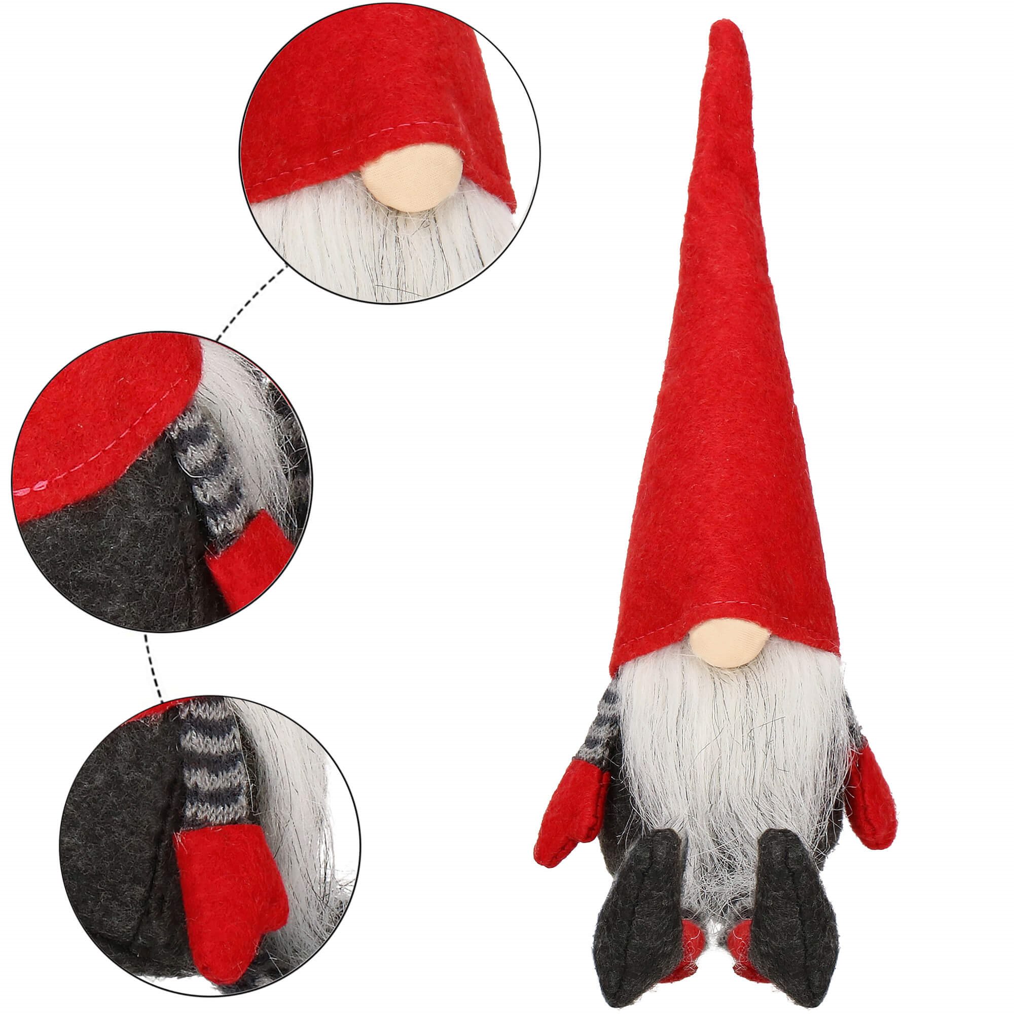 Vianočný škriatok sediaci s visiacimi nohami 38 cm S-CA0900