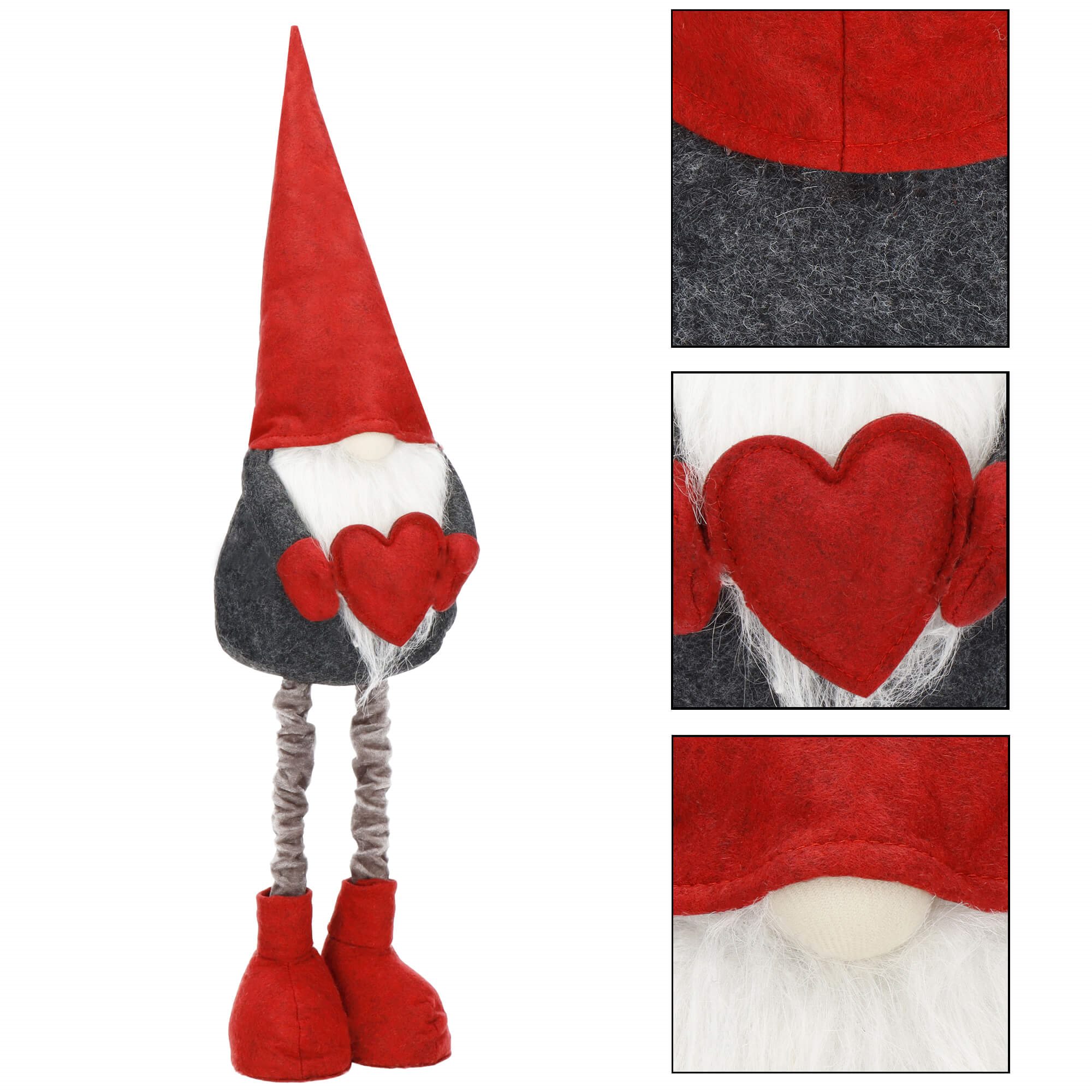 Vianočný škriatok so srdiečkom 80 cm S-CA0695