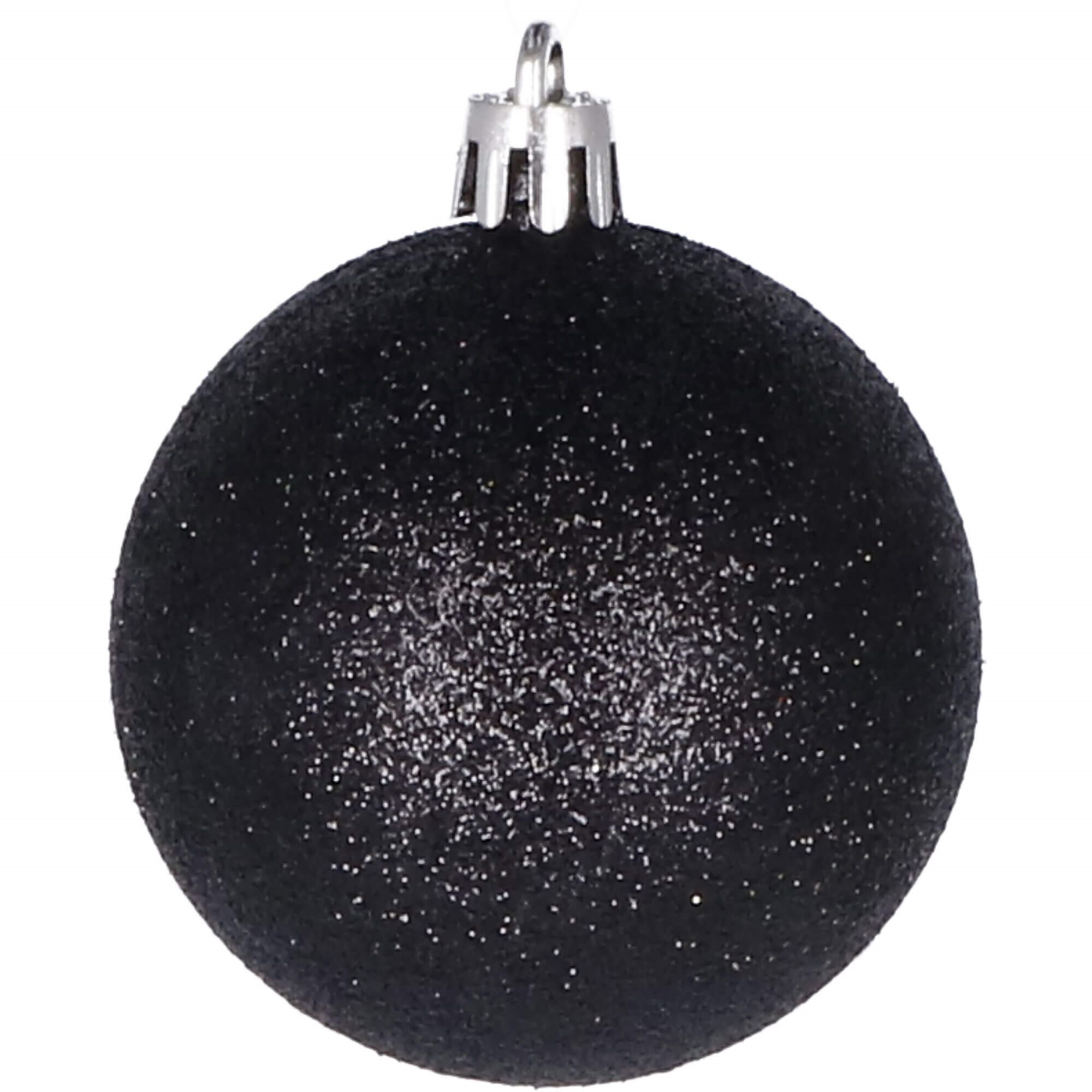 Nerozbitné čierne vianočné gule na stromček 26 ks 4 cm a 2,5 cm S-CA0130