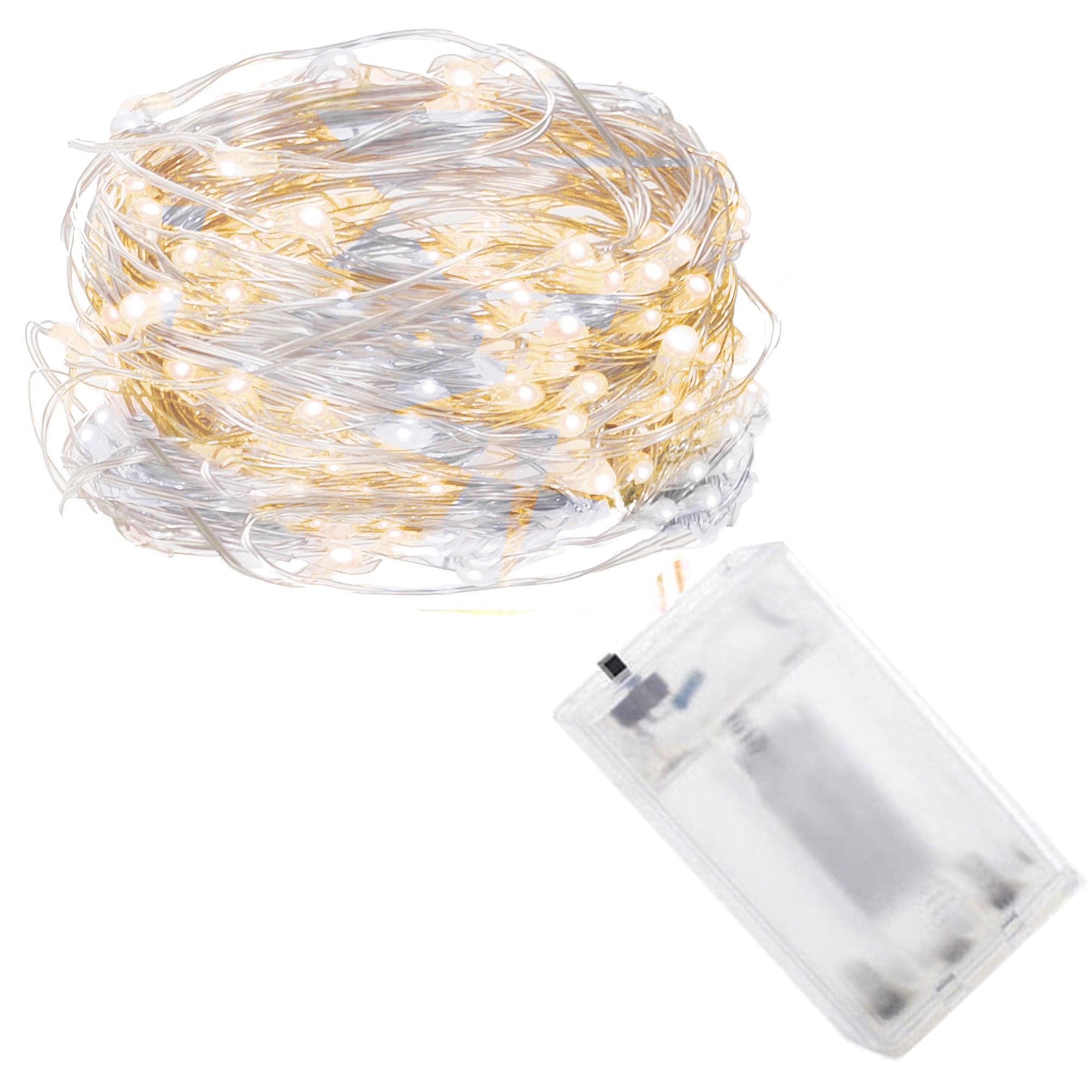 Mikro LED svetelná reťaz na batérie 100 LED 9,9 m S-CL0024