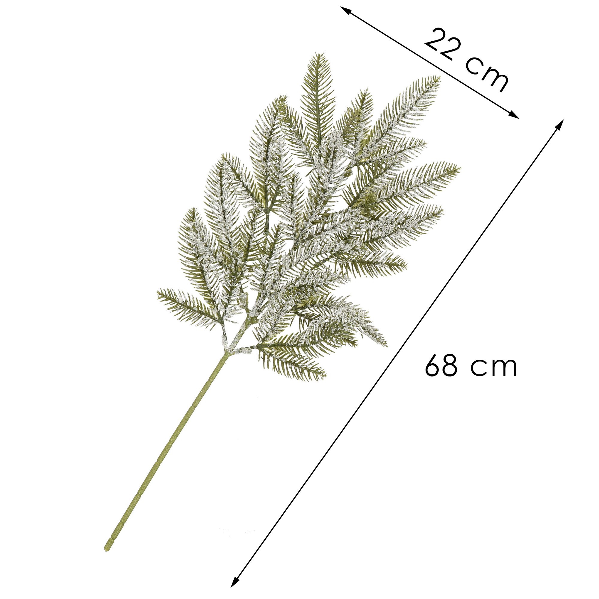 Vianočná dekoračná vetvička zasnežená 68 cm S-CA1313