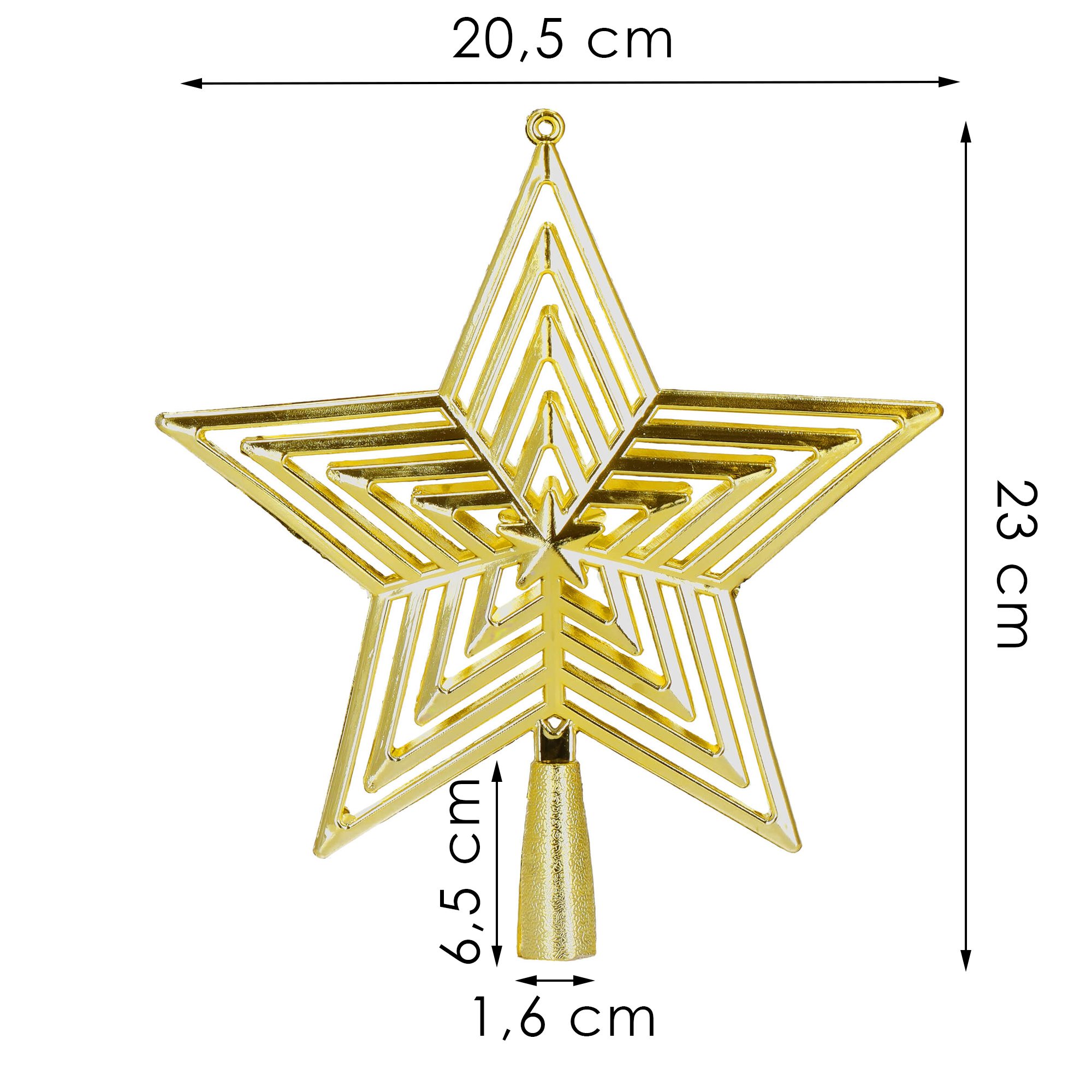 Vianočná ozdoba hviezda zlatá 23 cm S-CA1277