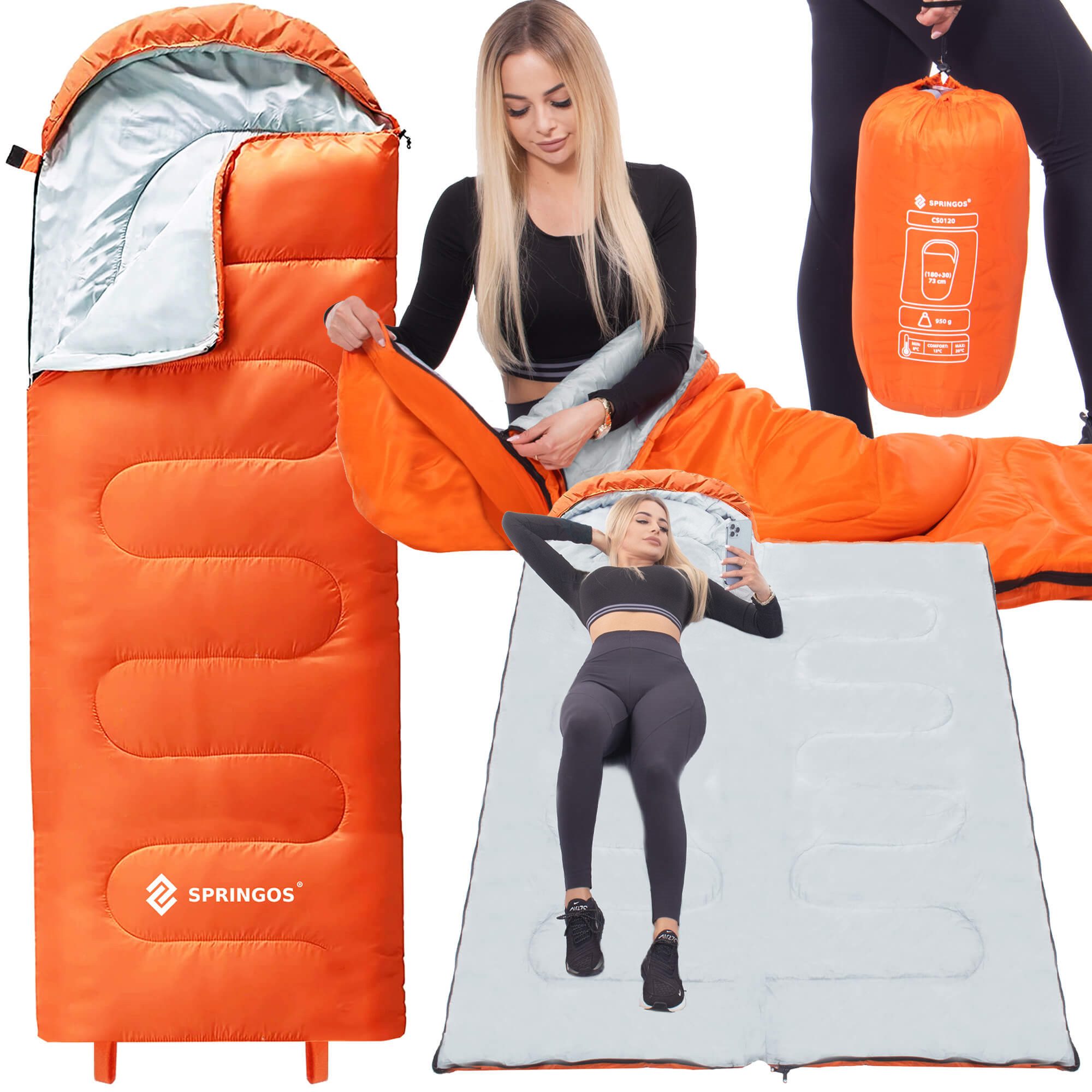 Turistický spacák s kapucňou S-CS0120