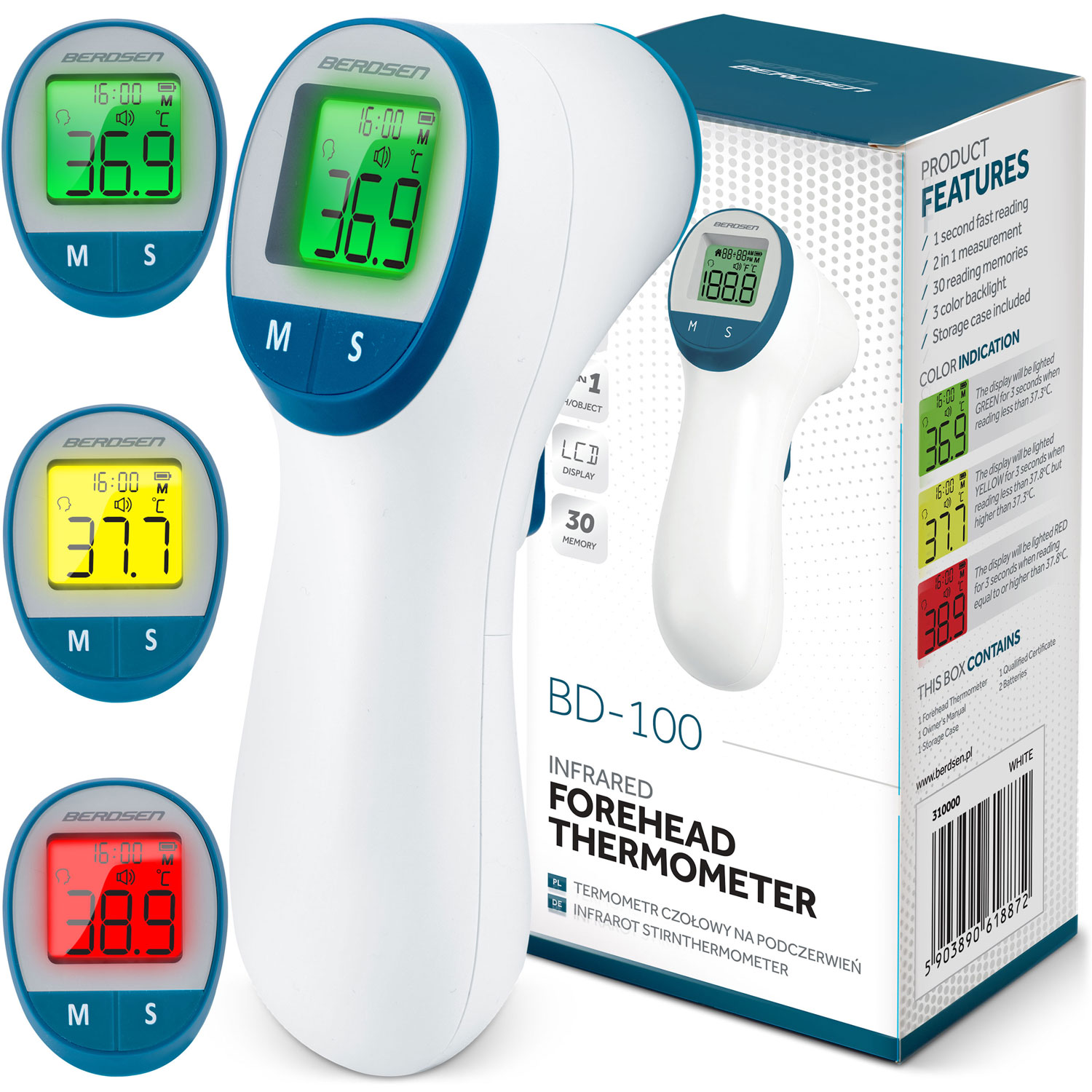 Bezkontaktný infračervený teplomer BD-100 Berdsen