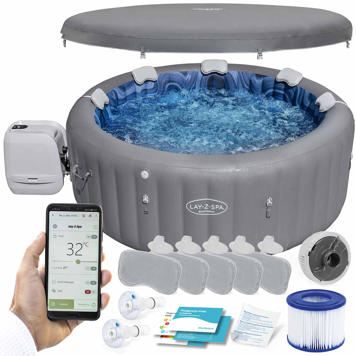 Nafukovacie SPA Lay-Z Santorini Pro 7 osôb Bestway 6001T