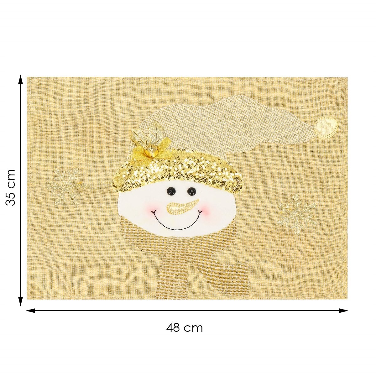 Vianočné prestieranie na stôl so snehuliakom 48 × 35 cm S-CA0707