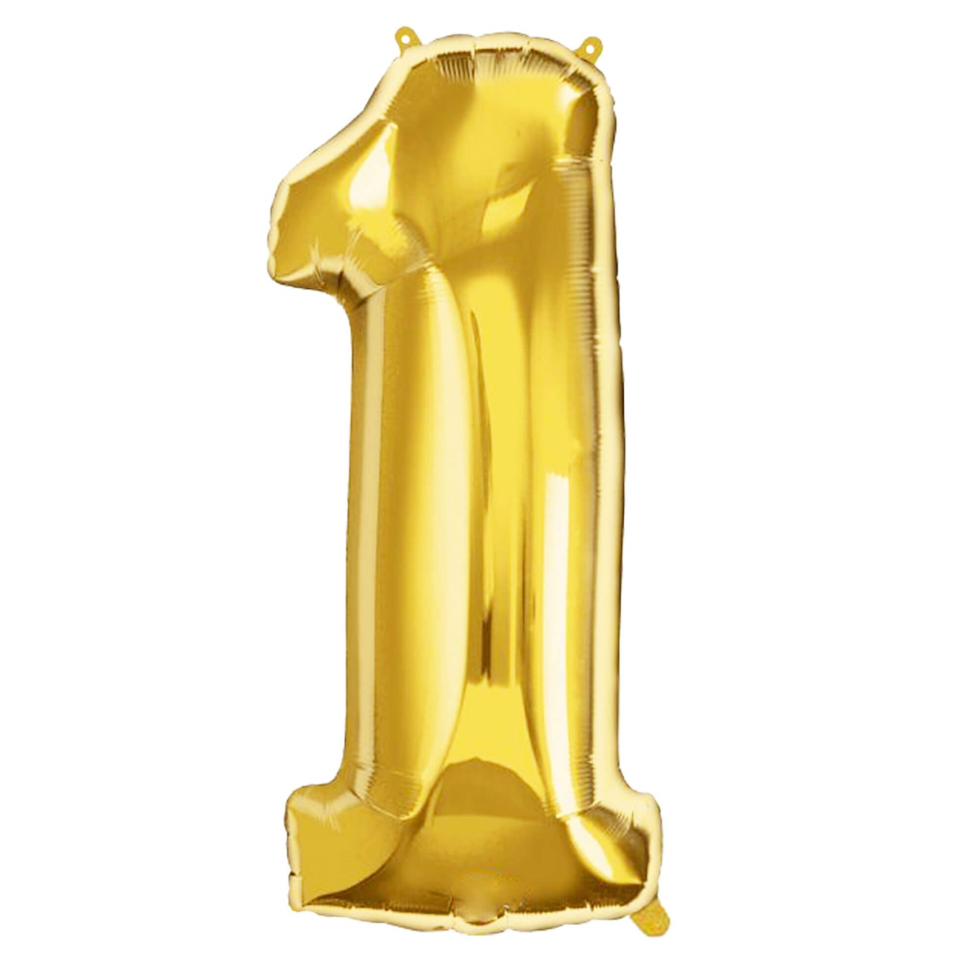 Fóliový balón číslo 1 zlatý 40 cm S-PS0027