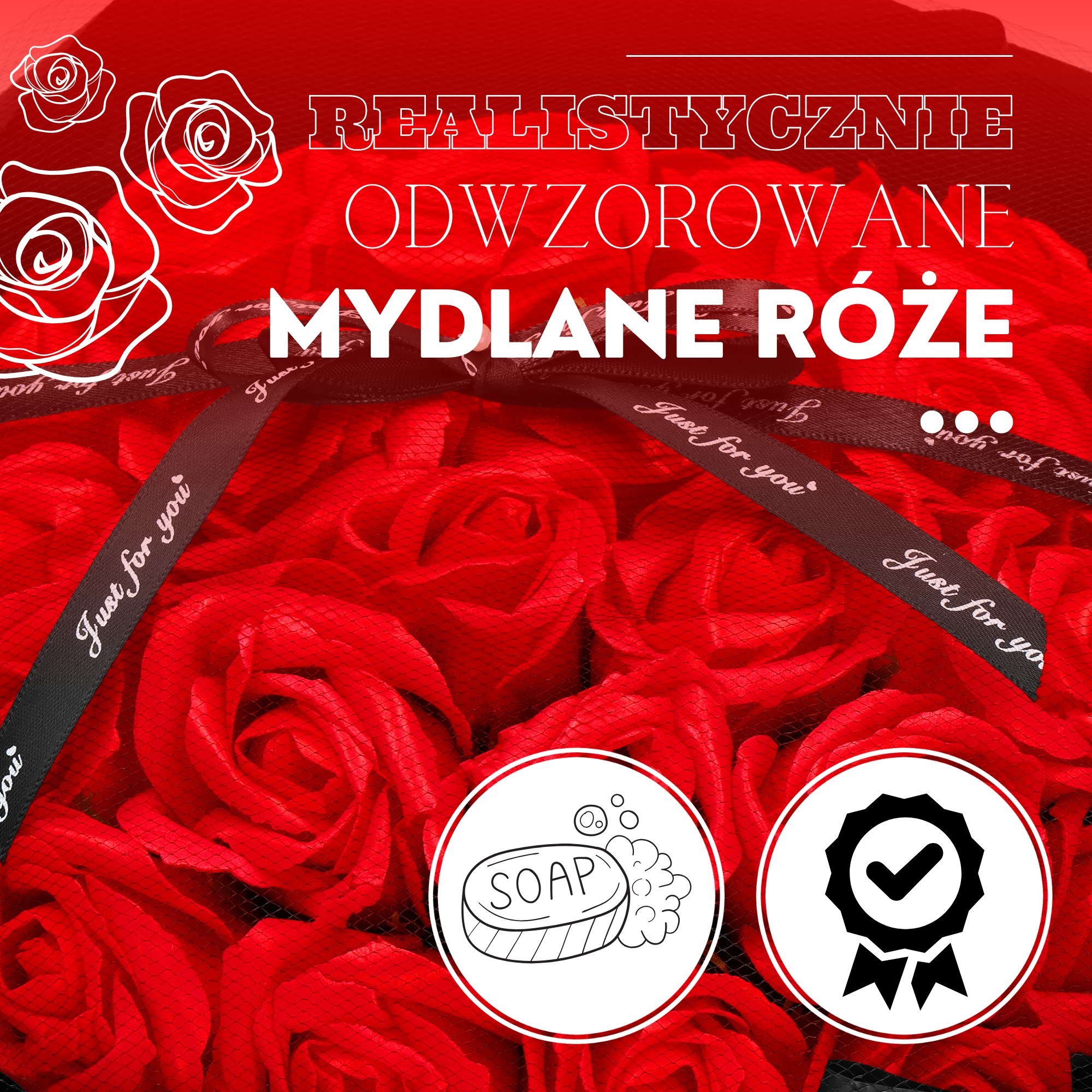 Mydlová kytica ruží 32 ks S-HA7440