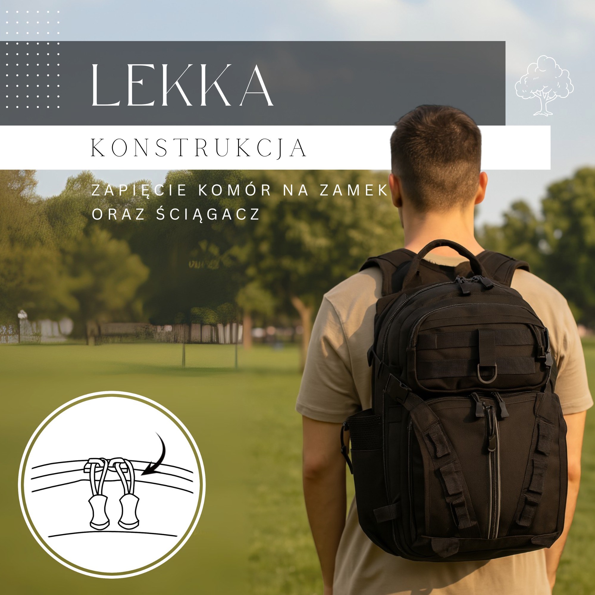 Taktický turistický batoh 50 cm čierny S-CS0096
