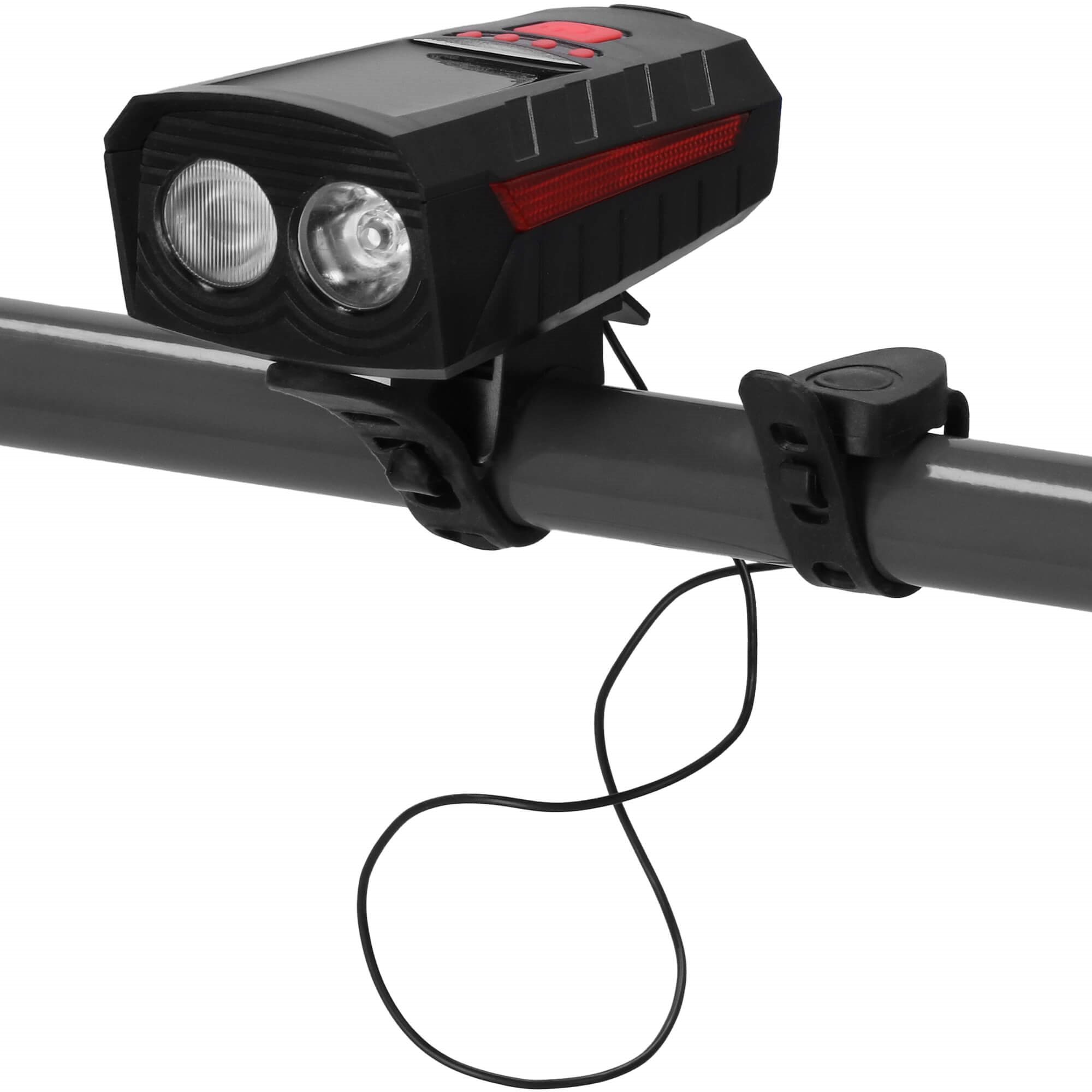 Springos BA0080 SOLÁRNA CYKLISTICKÁ LAMPA USB + ZADNÉ SVETLO USB