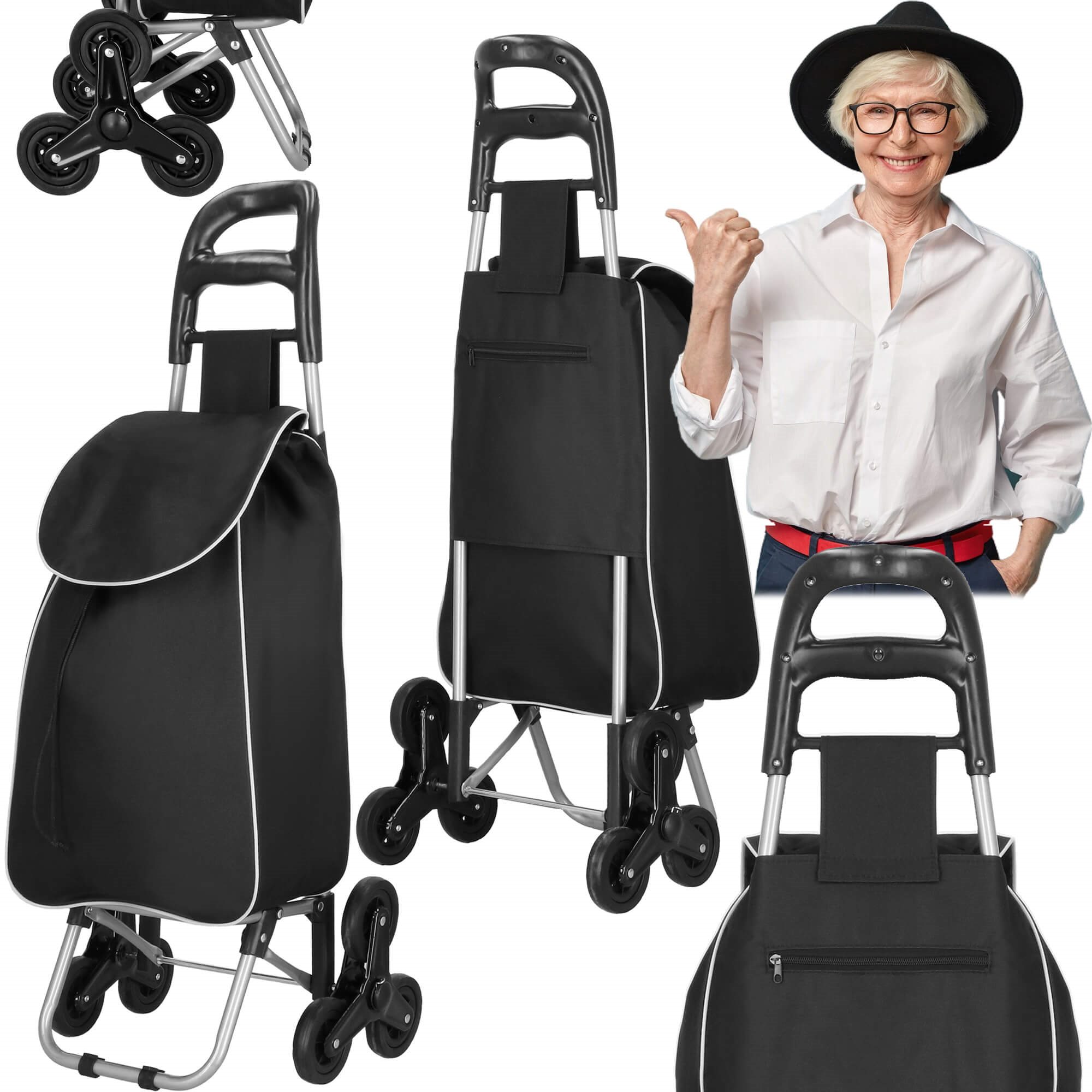 Nákupný vozík na schody s taškou 30 l S-HA7482
