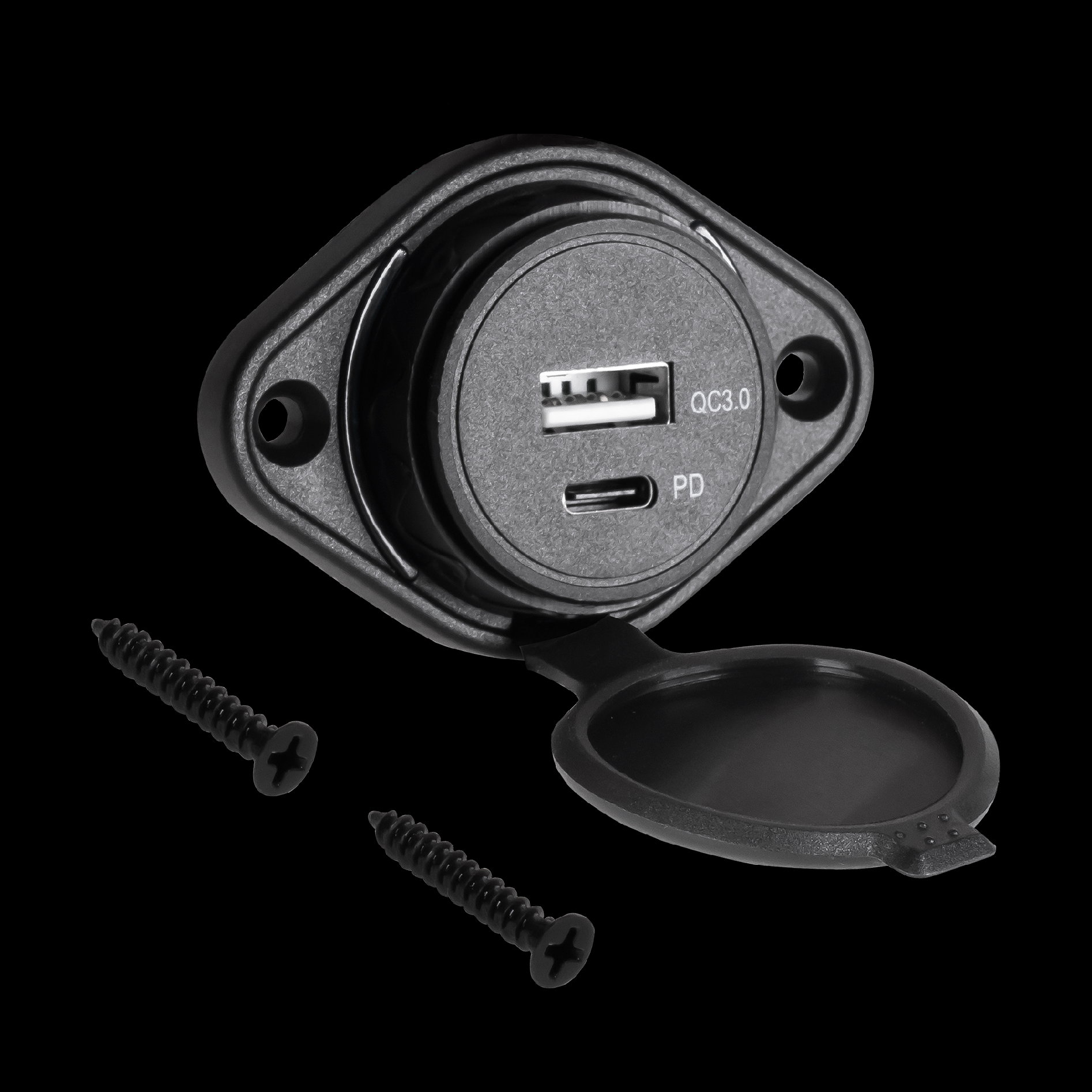 PEIYING USB+USB Typ-C autonabíjačka s funkciou Quick Charge a Power Delivery