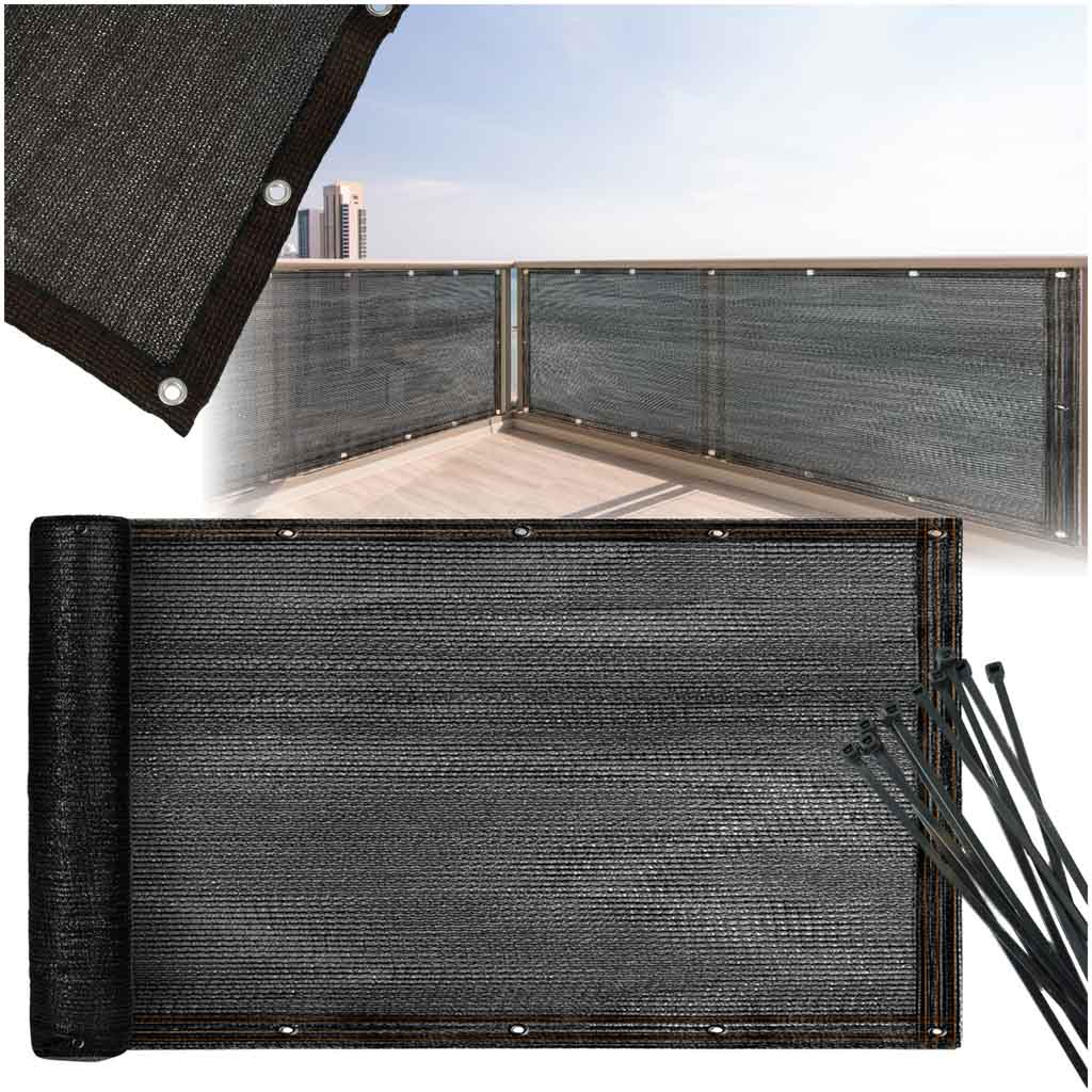Balkónový kryt LUARO maskovacia rohož tieniaca sieť na balkón terasu 150g/m2 105x700cm UV + Tritics