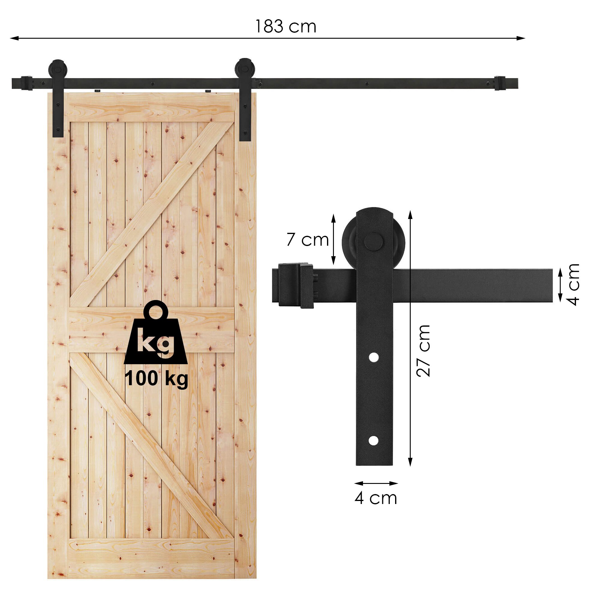 Kovanie na posuvné dvere 183 cm S-HA5009