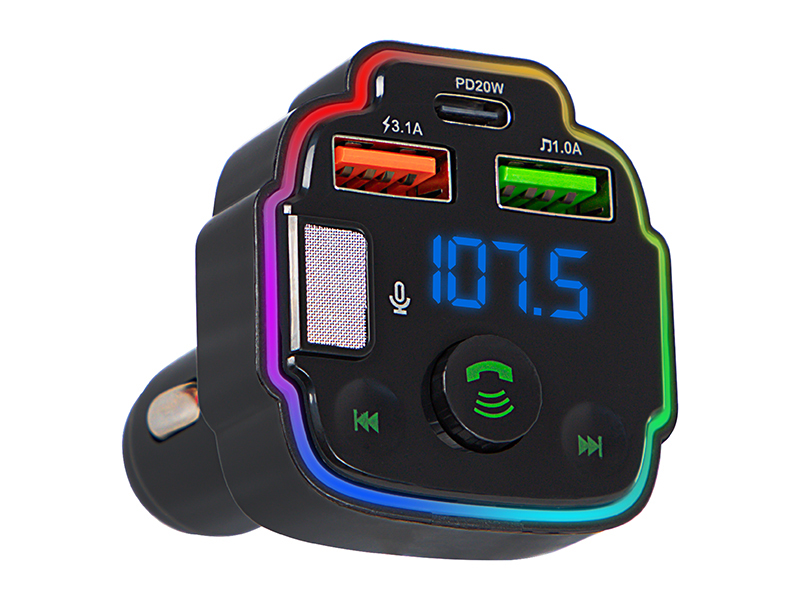 FM Transmitter s Handsfree a RGB osvetlením