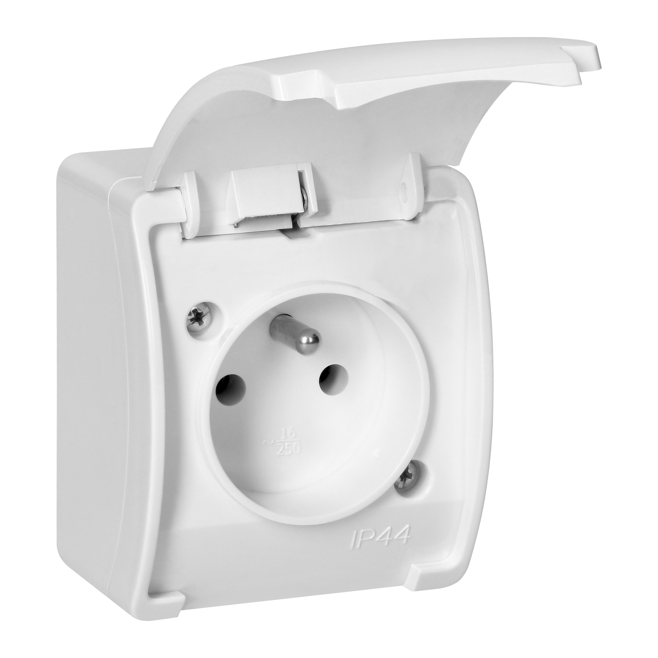 ORNO Vodeodolná biela zásuvka 2P+E IP44