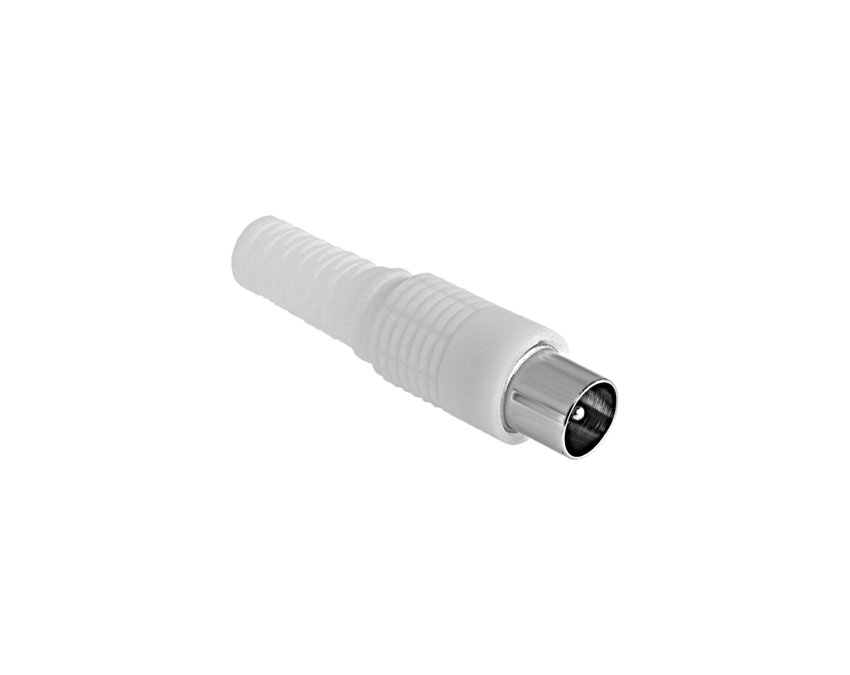 TV anténny konektor samec dlhý biely Cabletech L-WTY0252-1