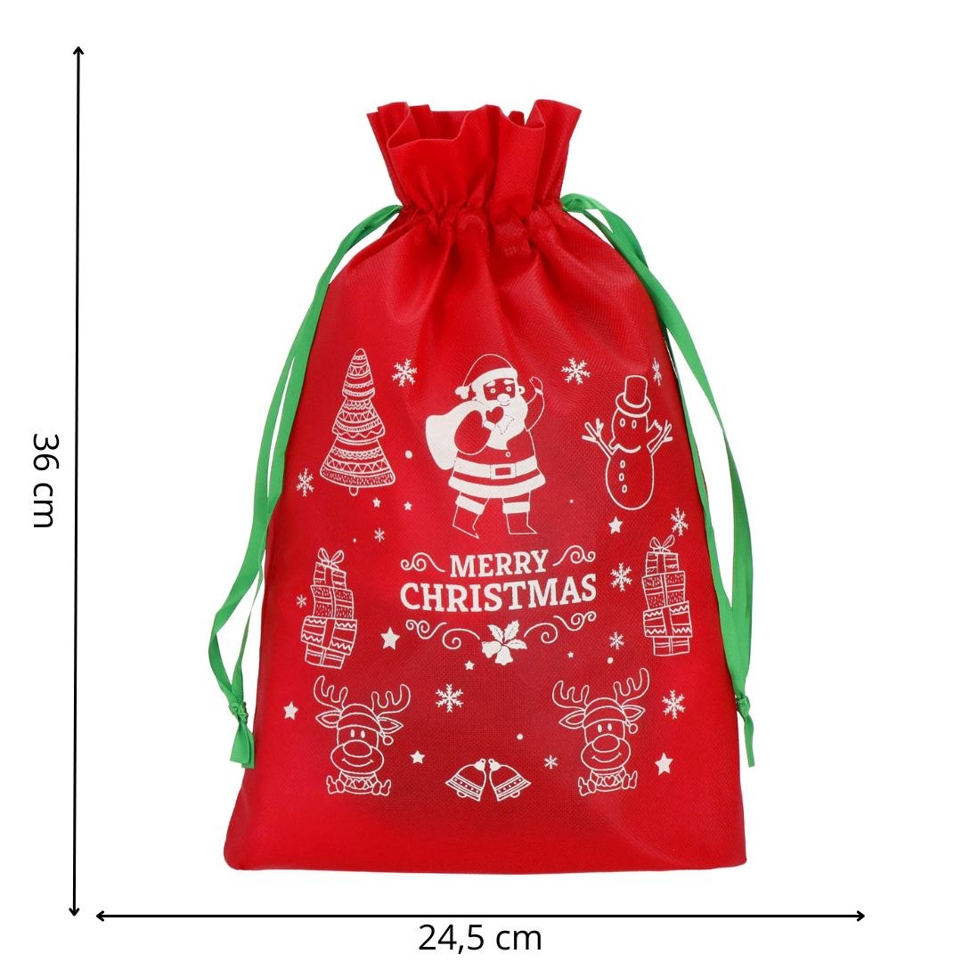 Vianočná darčeková taška na fľašu so stuhou Santa Claus S-CA1320