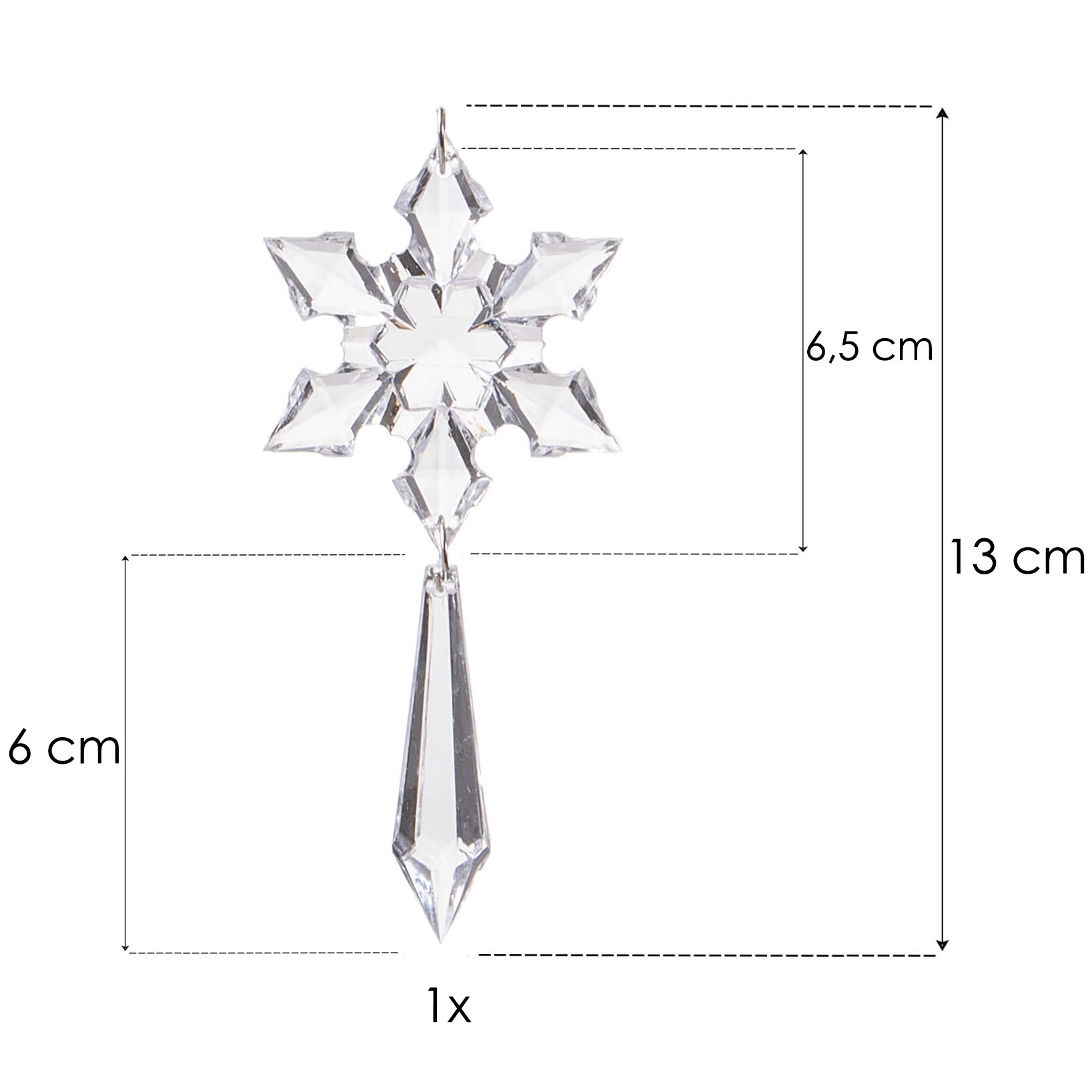 Vianočná ozdoba na stromček priehľadná 6,5 cm S-CA0077