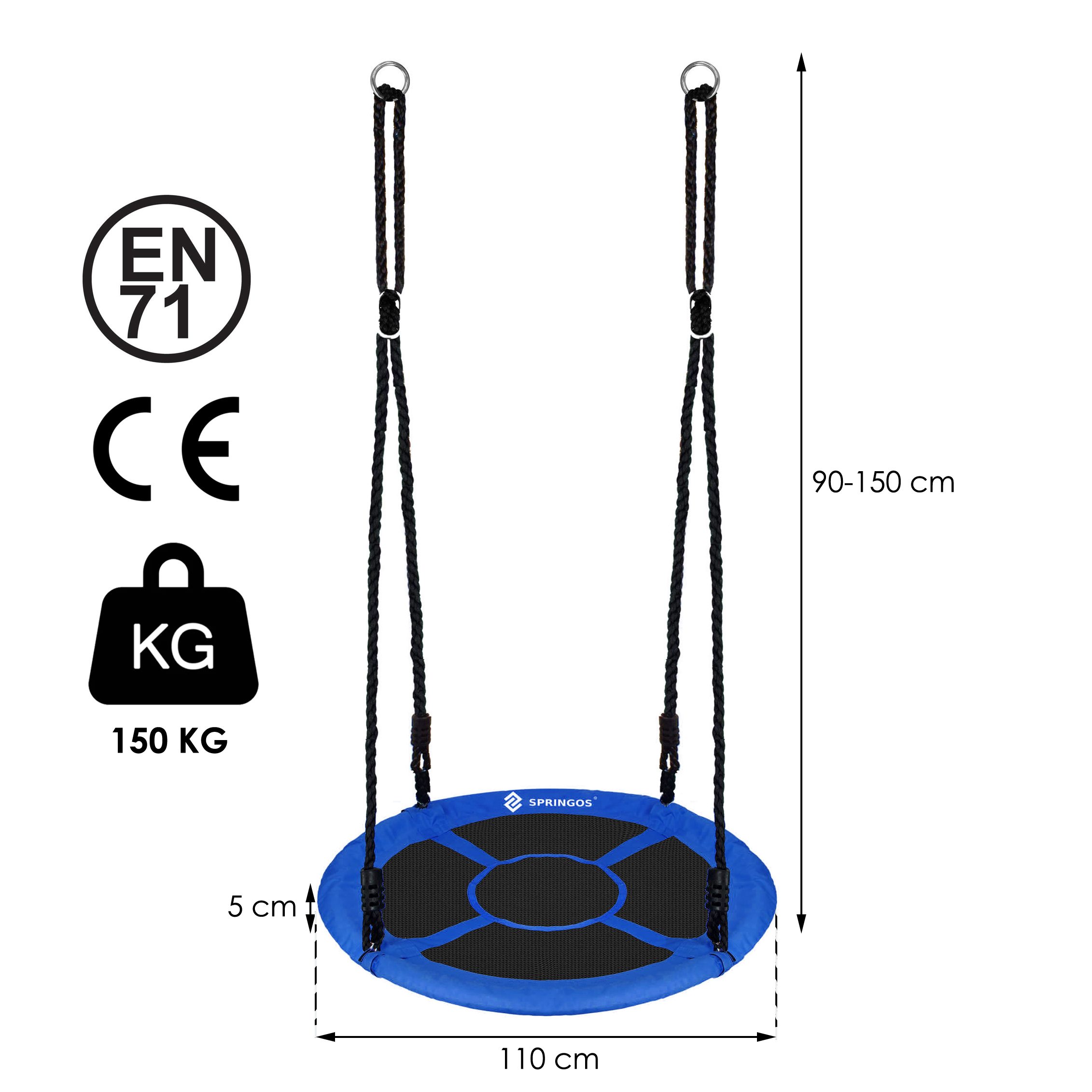 Detská hojdačka bocianie hniezdo 110 cm S-NS024