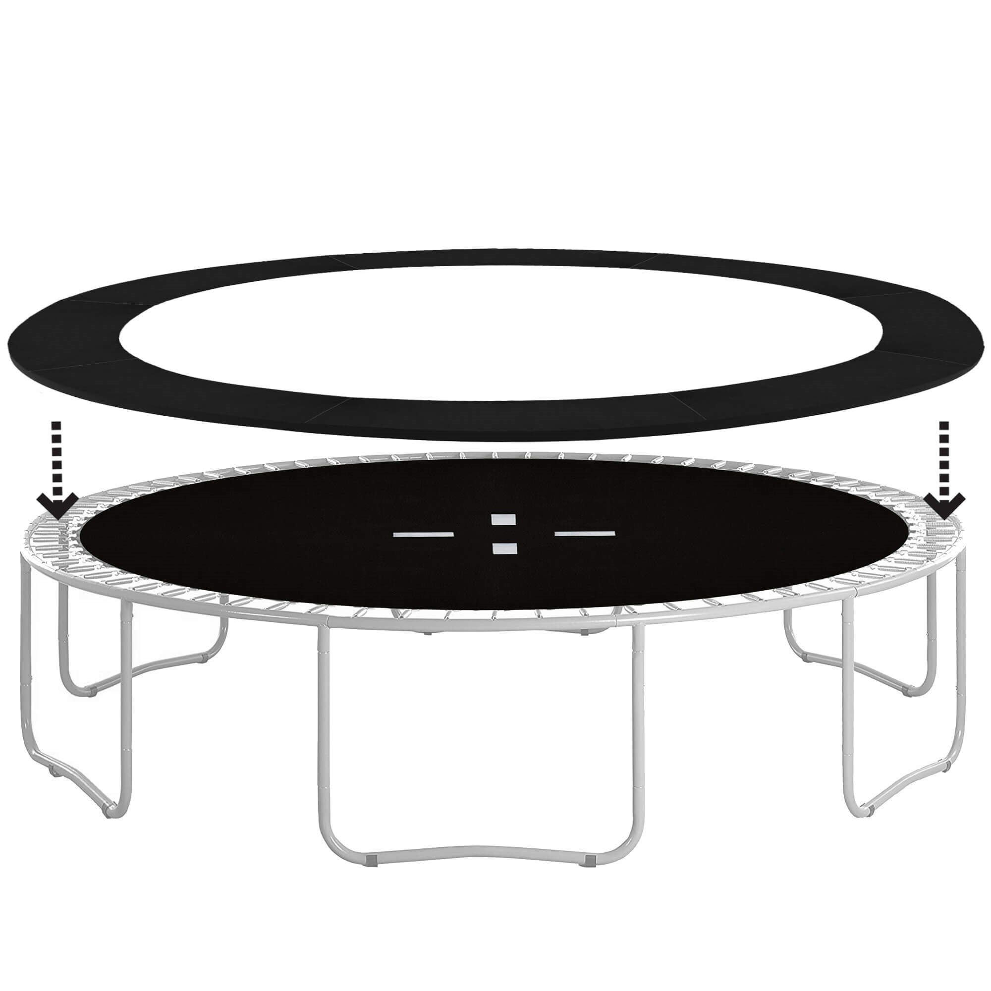 Čierny kryt na trampolínu 366 cm S-TP-12FT 366 CM BLACK
