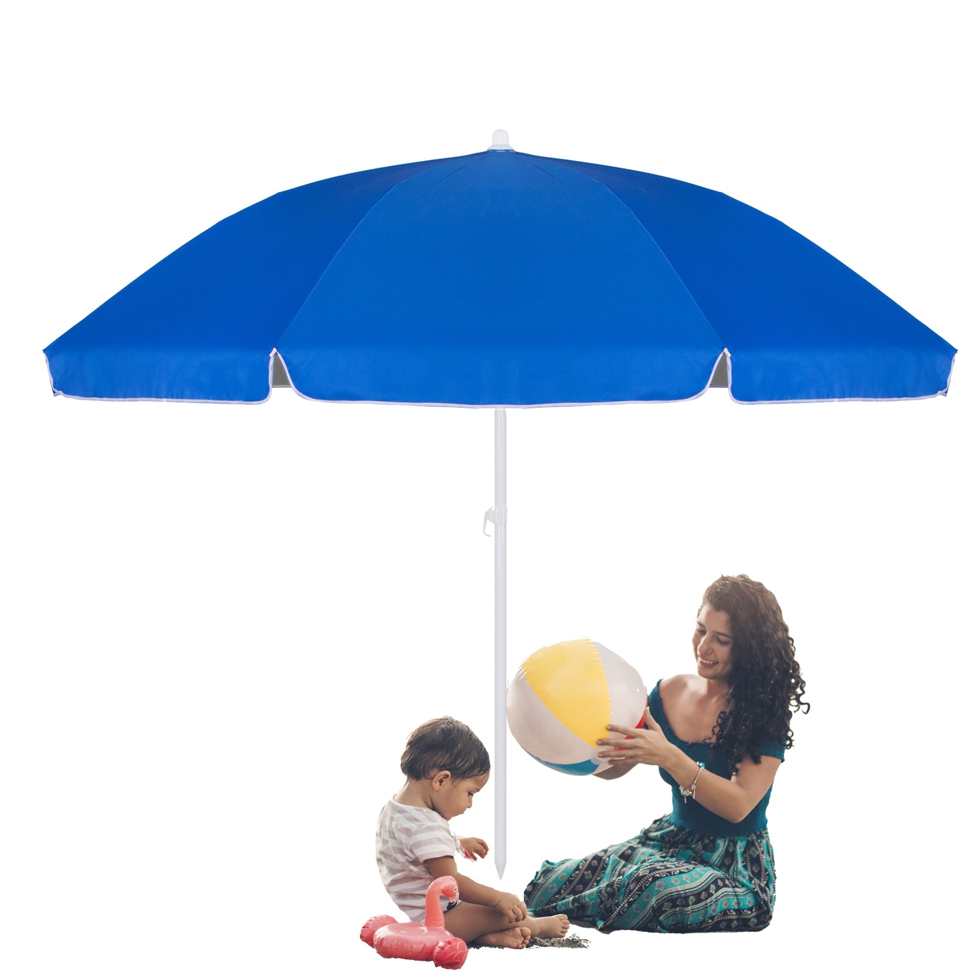 Plážový slnečník 240 cm s naklápaním modrý S-BU0003