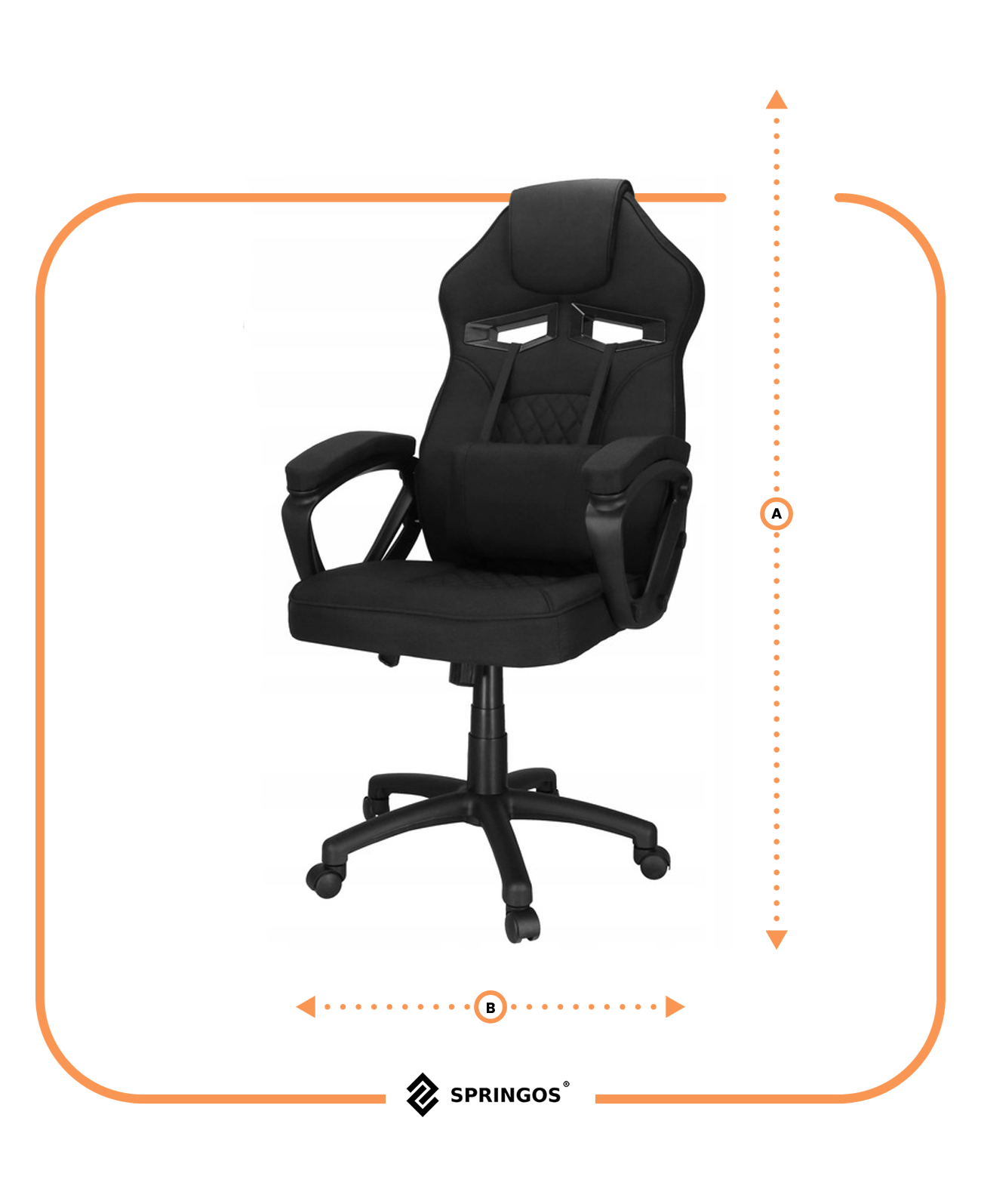 Ergonomické kancelárske kreslo s opierkou hlavy a bedrovým vankúšom S-HF0036