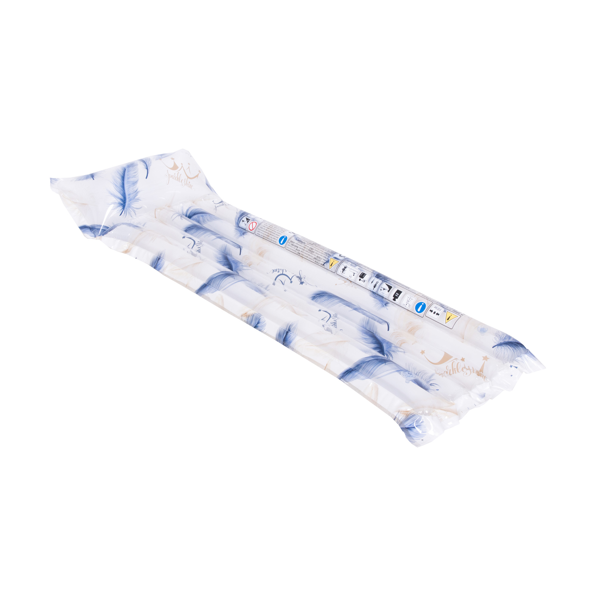 Nafukovací matrac do vody SunClub s motívom peria 171 × 66 cm L-33111-2