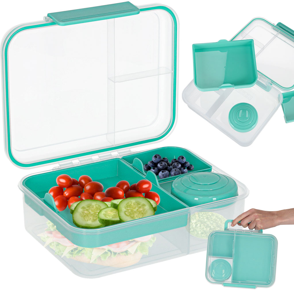 Obedový box s priehradkami 2200 ml mätový ik-KX3024