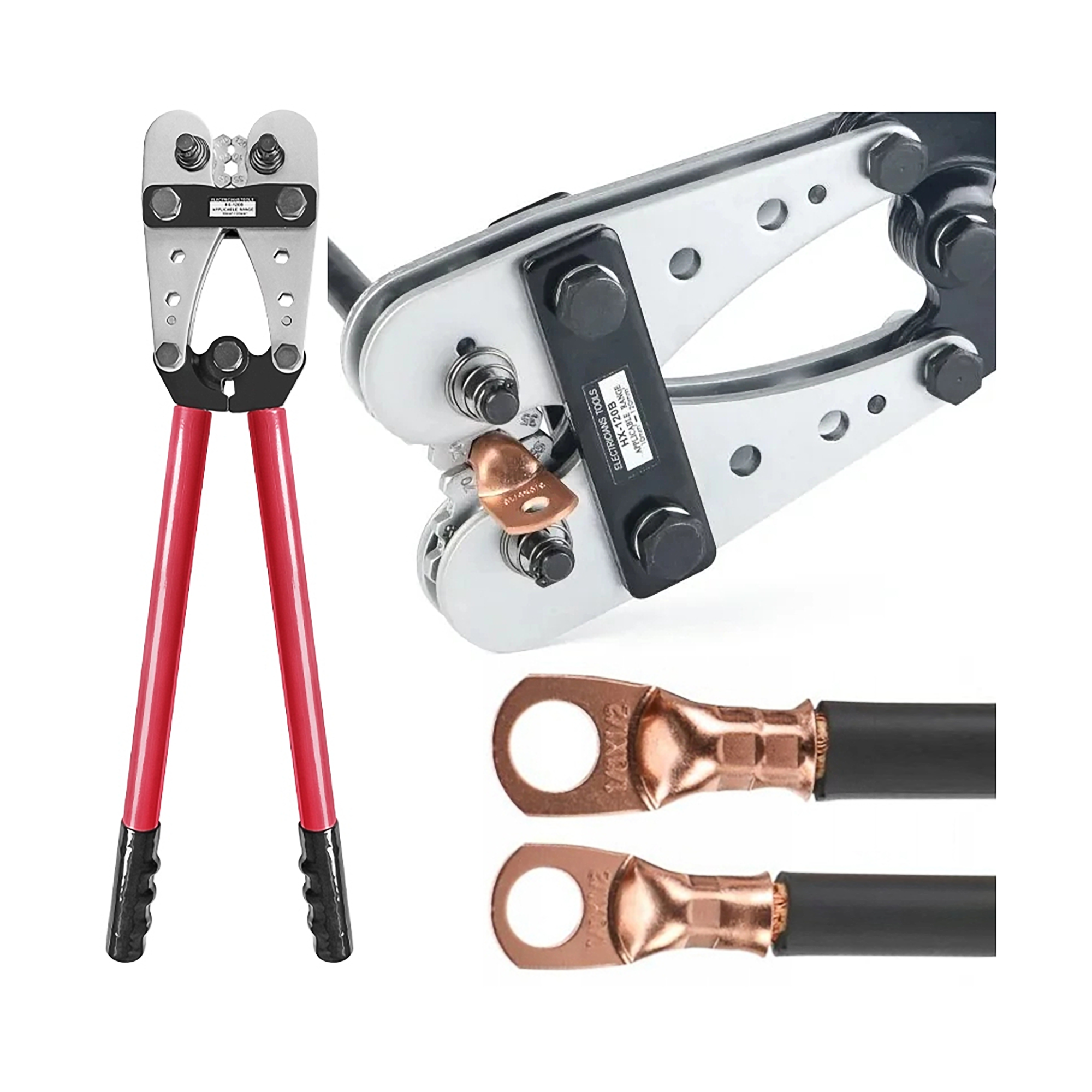 Krimpovacie kliešte na káblové koncovky 10–120 mm?, hexagonálne L-E6293