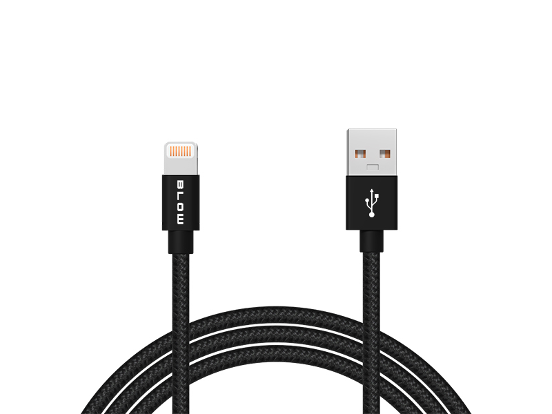 USB kábel iPhone 1m modrý pletený