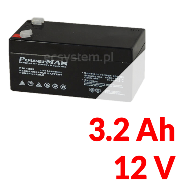 Akumulátor PowerMAX 2 Ah 12 V MaxBat 1232 EC-09569
