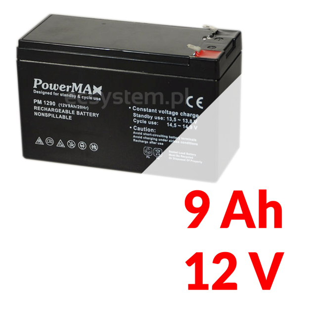 Akumulátor PowerMAX 9 Ah 12 V MaxBat 1290 EC-09974