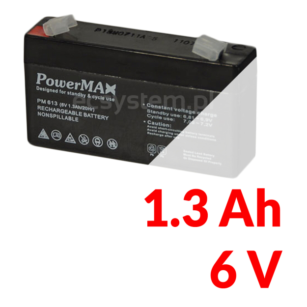 Akumulátor PowerMAX 3 Ah 6 V MaxBat 613 EC-07731