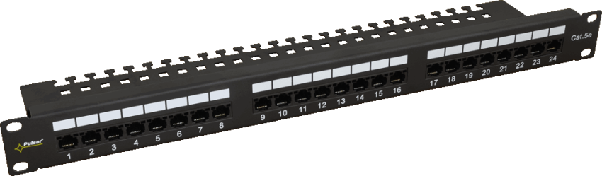 Patch panel 24 portov UTP CAT5E do 19" racku EC-17649