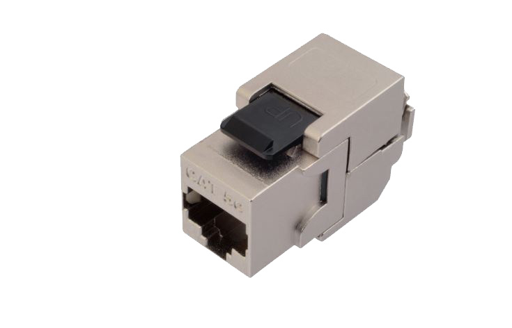 RJ45 keystone modul Cat 5e beznástrojový samozacvakávací Solarix SXKJ-5E-STP-BK-SA EC-26213