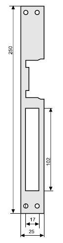 Čelný plech pre elektrozámok Lockpol 907 × 250 × 25 mm, nerez EC-09705