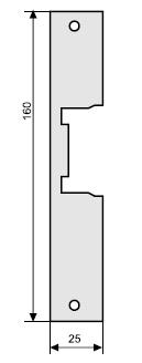 Čelný plech pre elektrický zámok Lockpol 901X nerezový 160 × 25 mm EC-09908