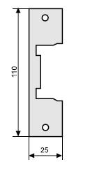 Čelná doska pre elektrozámok Lockpol 900X, nerezová 110 × 25 mm EC-09703