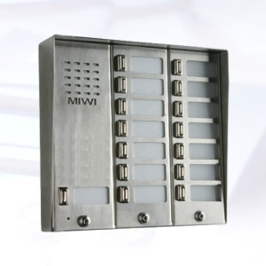 5025/15D - Vonkajšia kazeta s 15 tlačidlami so strieškou - Miwi-Urmet