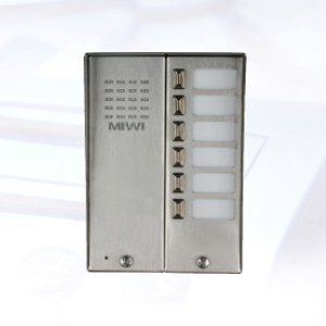 5025/6D - Vonkajšia kazeta so 6 tlačidlami so strieškou - Miwi-Urmet