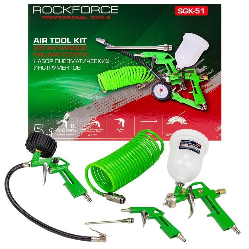 Rock FORCE Pneumatická sada k ??kompresoru 5v1 kompresorové pneumatické náradie 5 ks