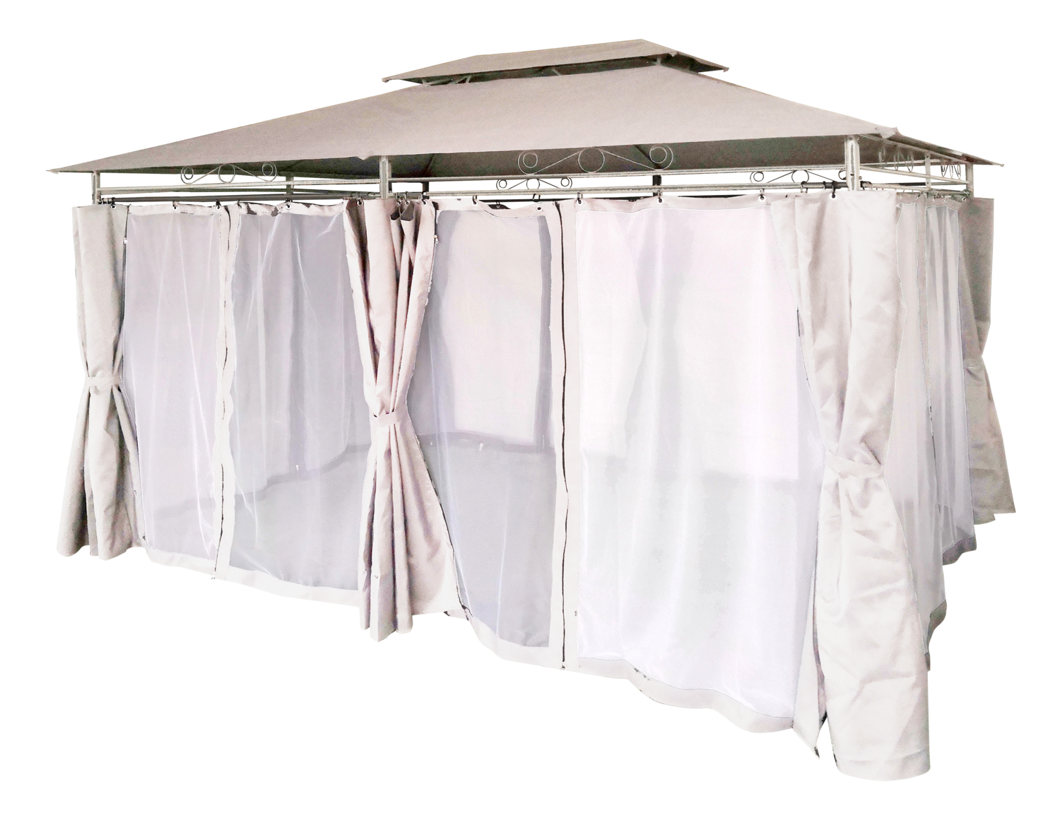 Garden Line ALTÁNOK ZÁHRADNÝ S BOČNÝMI ZÁCLONAMI - BÉŽOVÝ 3 X 4M *0372