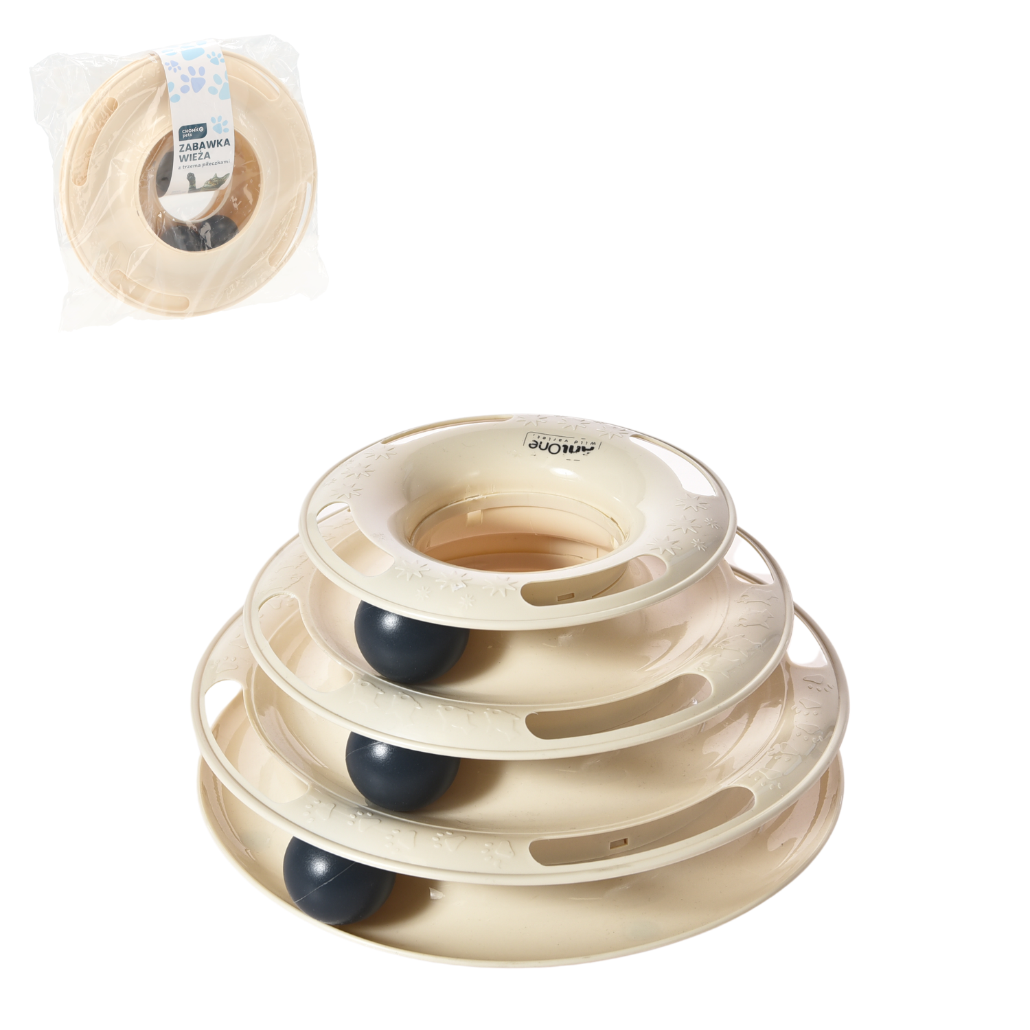 Veža s loptičkami pre mačku 25 × 13 cm CH-PET9776