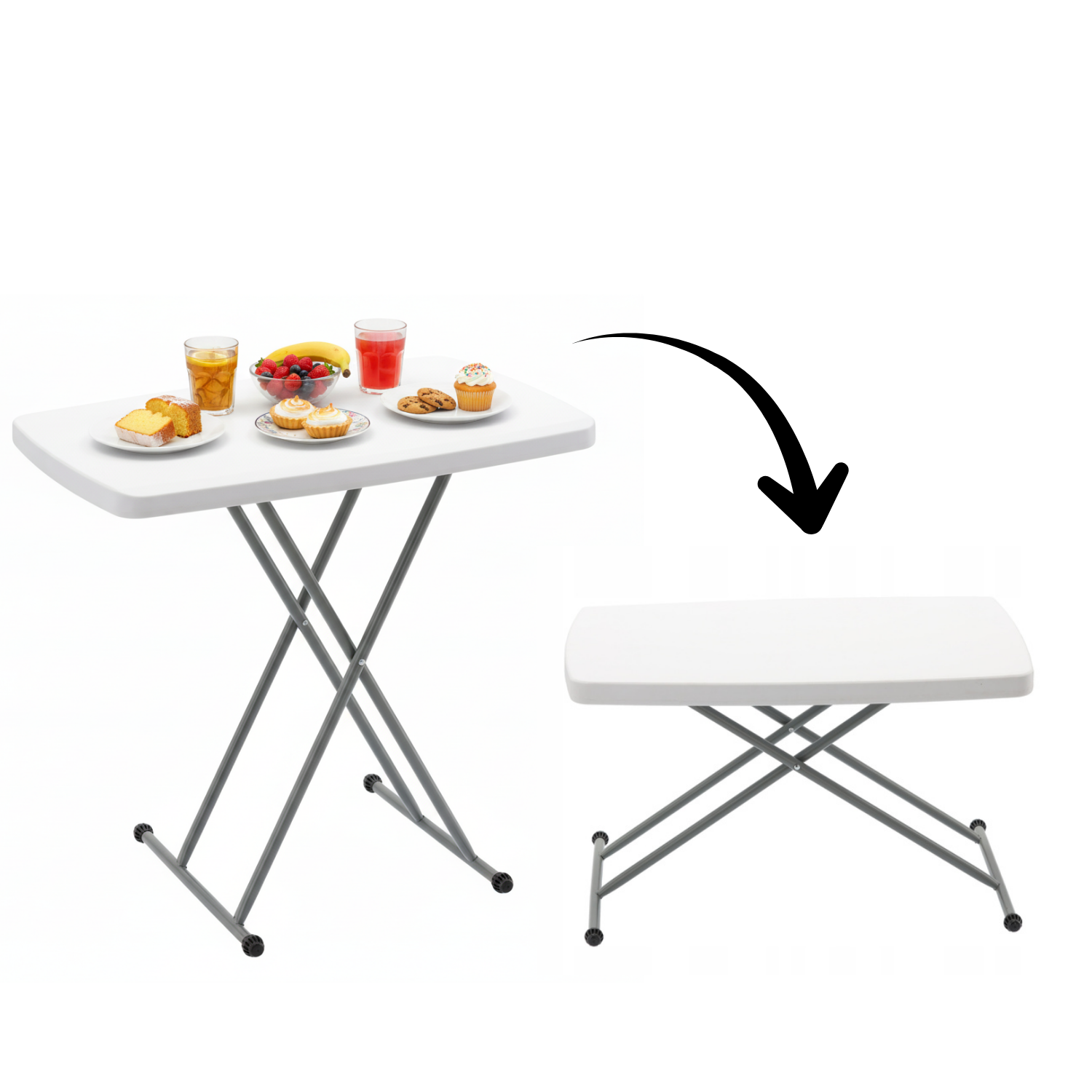 CHOMIK SKLADACÍ TURISTICKÝ/KATERINGOVÝ STÔL 76,5 x 49,5 x 36-71,5 CM NASTAVITEĽNÝ *9613