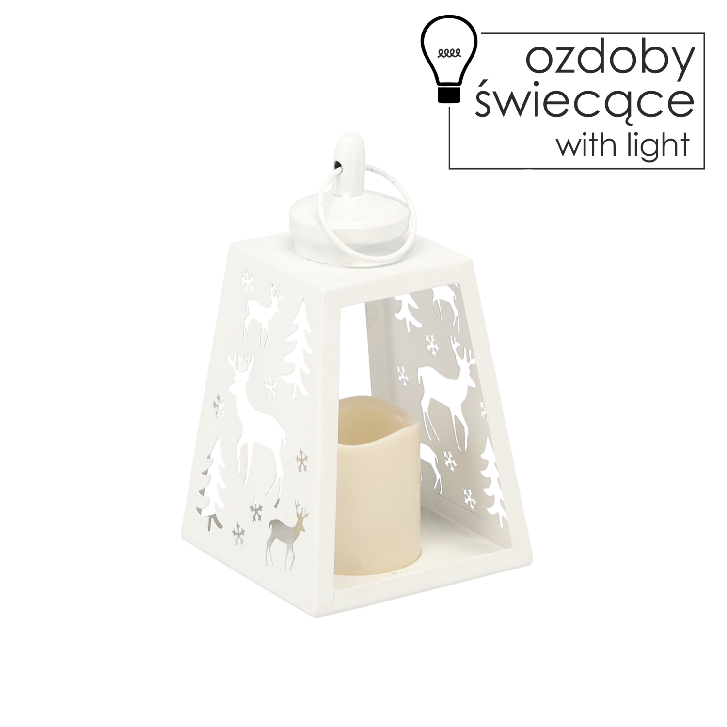 CHOMIK LED KOVOVÁ LAMPA 12 x 21,5 CM BIELA - SOB *0412