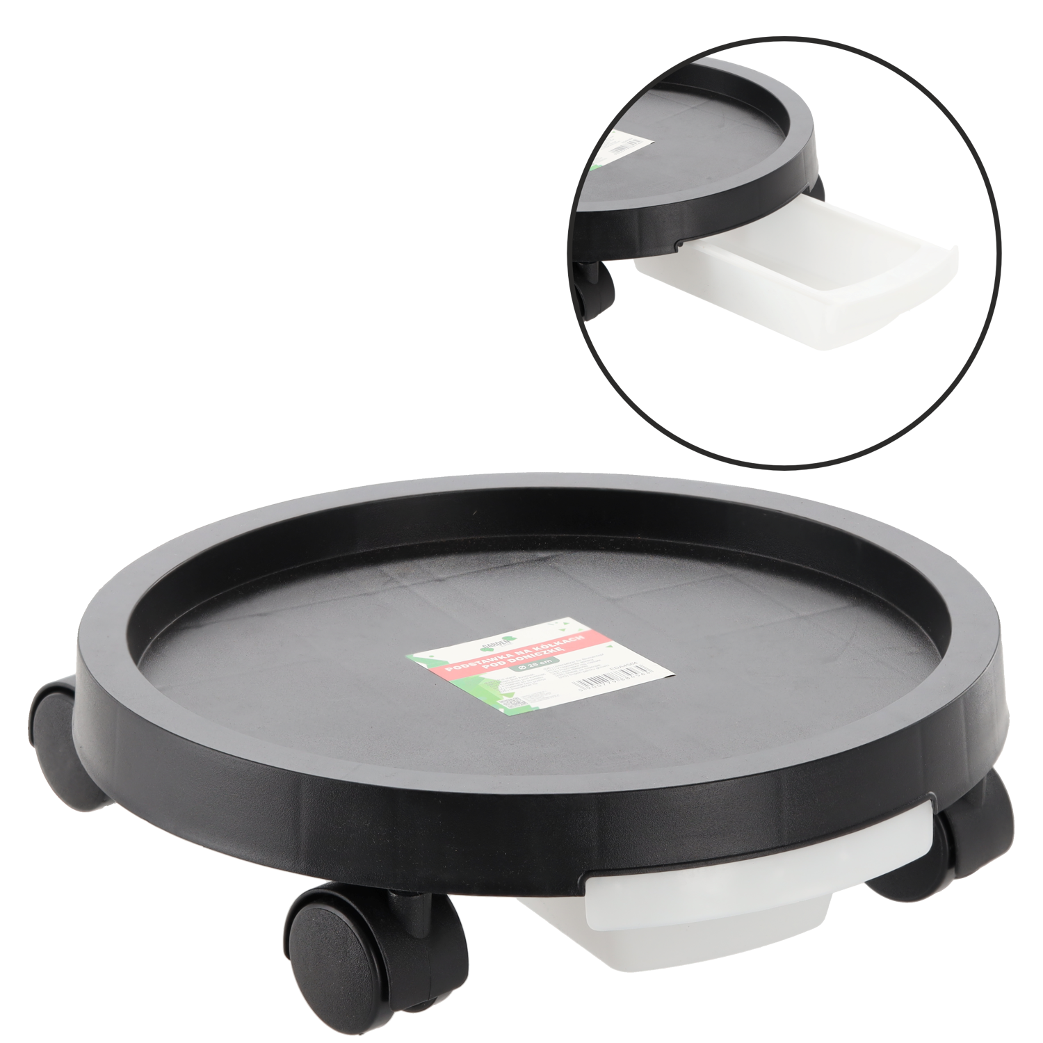 CHOMIK OKRÚHLY STOJAN POD KVETINÁČ NA KOLIESKACH FI 40 CM *7892